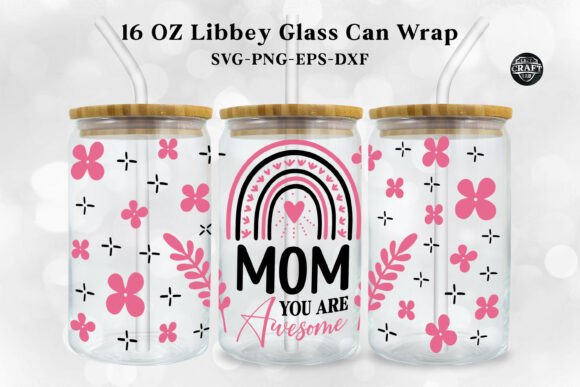 Awesome Mom Mother’s Day Can Wrap SVG: A Versatile Graphic Design Asset for Crafts