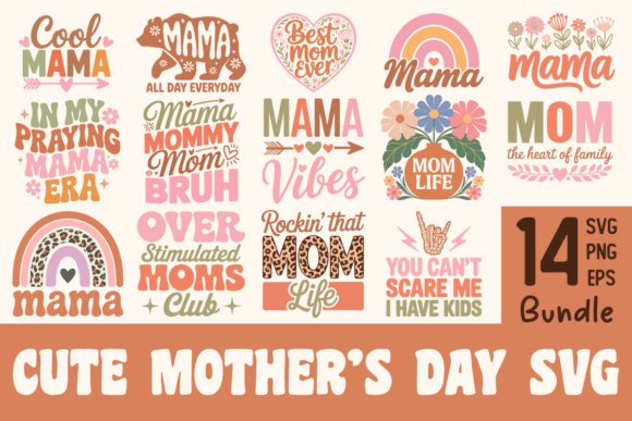 Cute Mother’s Day SVG Bundle: A Graphic Design Asset for Content Creators