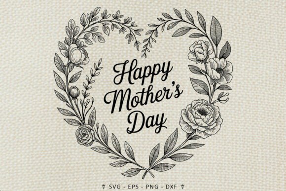 Happy Mother’s Day Floral SVG: A Versatile Graphic Design Asset for Crafts and Marketing