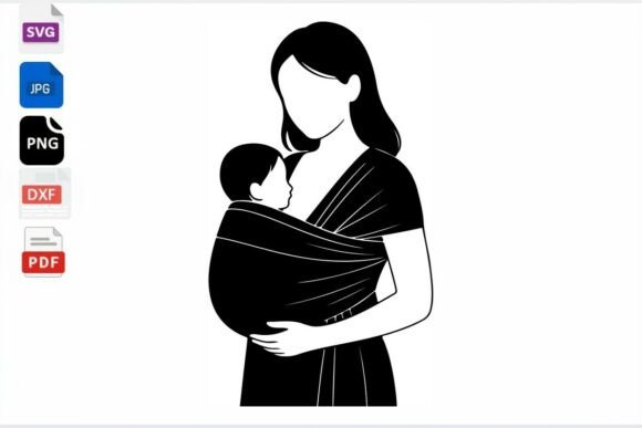 Mom and Baby Sling SVG: A Versatile Graphic Design Asset for Crafts and Local Businesses