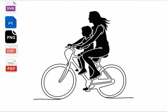 Mom and Child Bike Ride SVG Review: A Heartwarming Design for Real Projects