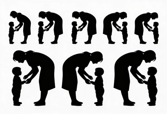 Mom and Child Silhouette SVG: A Versatile Design for Heartfelt Embroidery
