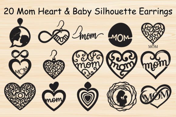 Mom Heart Baby Silhouette Earring: A Graphic Design Asset for Emotional Website and Editorial Content