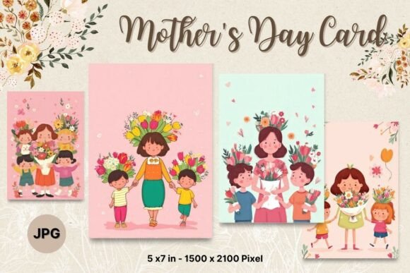 Mother’s Day Card Mom Postcard_2 – A Solid Graphic for Crafts and Digital Sellers
