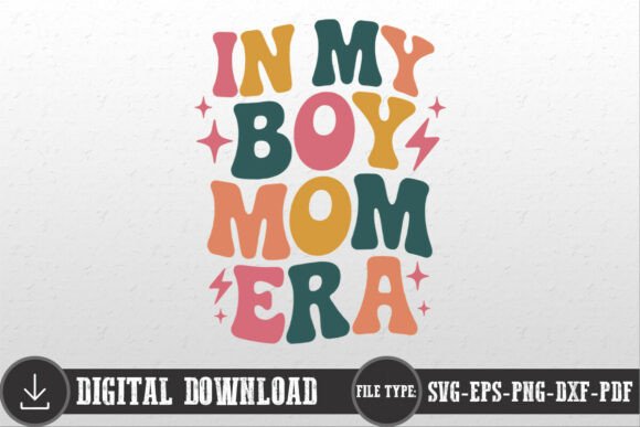 Retro in My Boy Mom Era Mother’s Day SVG: A Graphic Design Asset for Creative Publishing