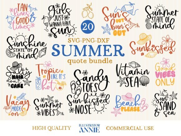 Summer SVG Bundle – Beach Vacation SVG for Crafts & Graphics